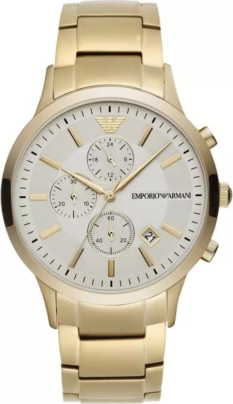 Buy Emporio Armani Mens Chronograph Quartz Stainless Steel Off White Dial 43mm Watch - Ar11332 in Pakistan