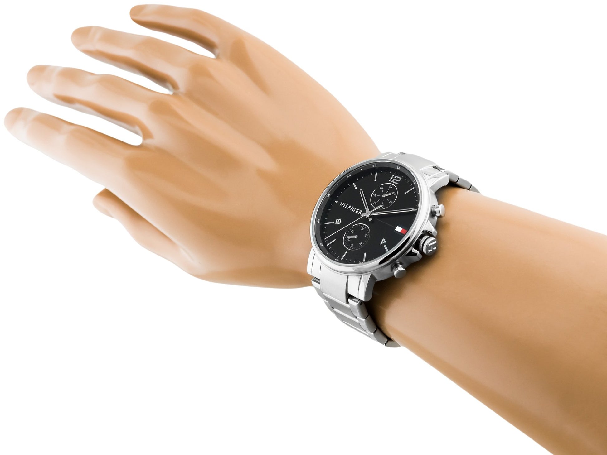 Buy Tommy Hilfiger Mens Quartz Silver Stainless Steel Black Dial 44mm Watch - 1710413 in Pakistan