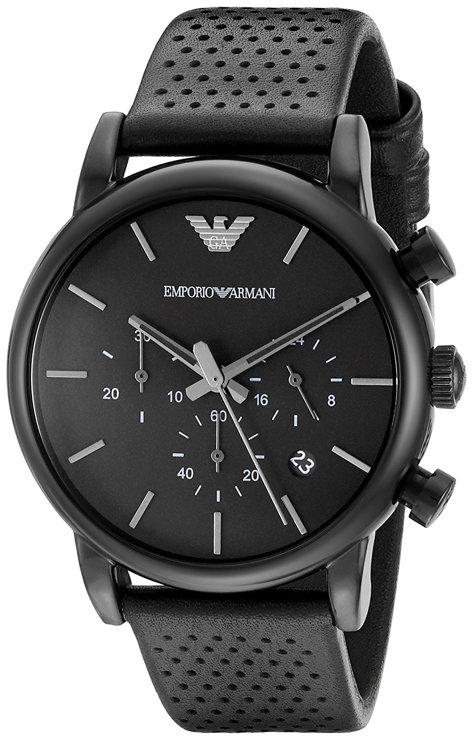 Buy Emporio Armani Quartz Black Leather Strap Black Dial 41mm Watch for Men - Ar1737 in Pakistan