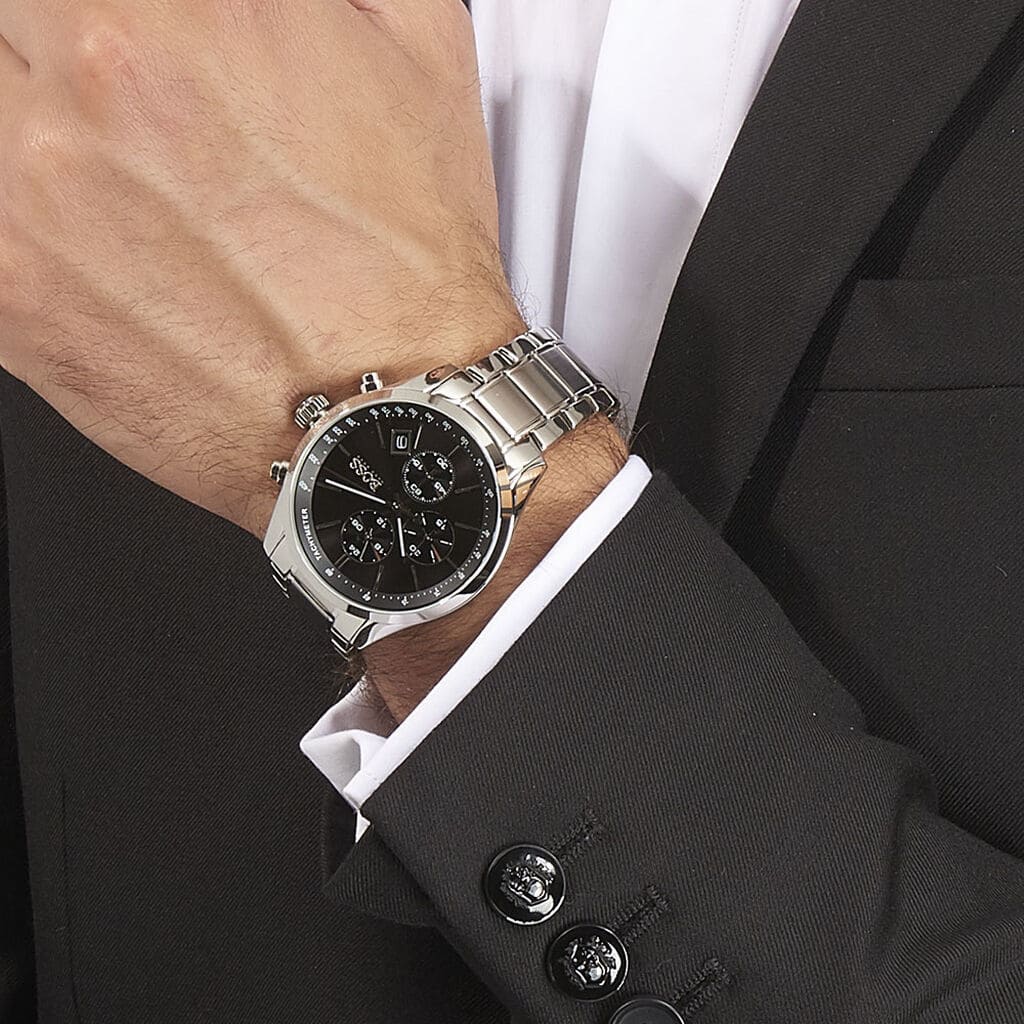 Buy Hugo Boss Mens Chronograph Quartz Grand Prix Stainless Steel Black Dial 44mm Watch - 1513477 in Pakistan