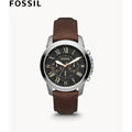 Buy Men's Quartz Chronograph Grant Black Dial Brown Leather Strap Watch in Pakistan