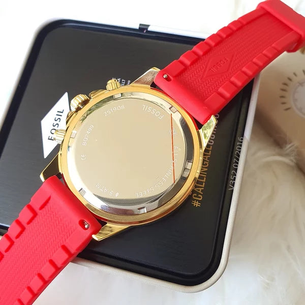 Buy Men's Quartz Bannon Red Silicone Strap Black Dial 45Mm Watch in Pakistan