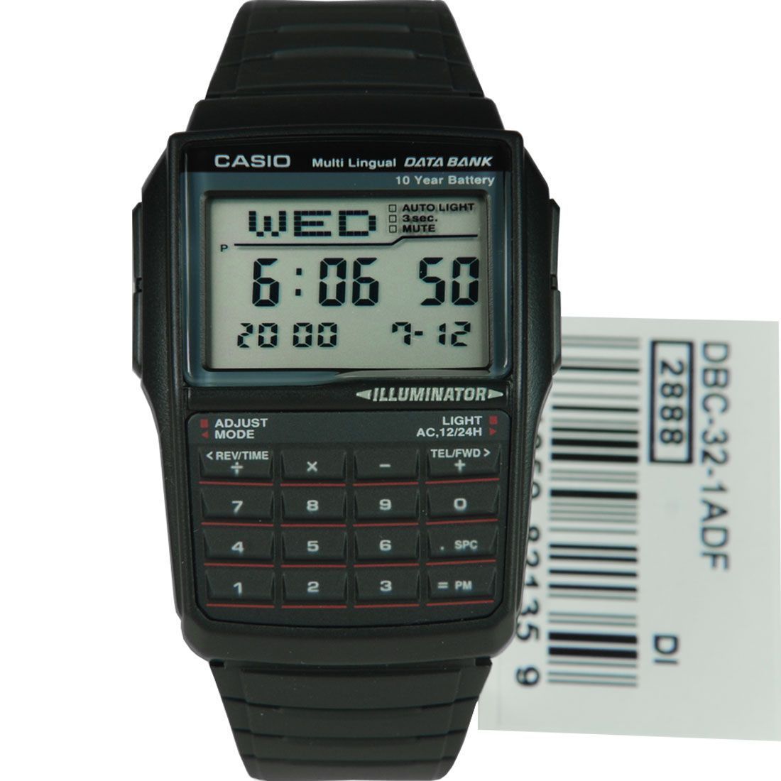Buy Casio Black Resin Band Data Bank Wrist Watch - DBC-32-1A in Pakistan