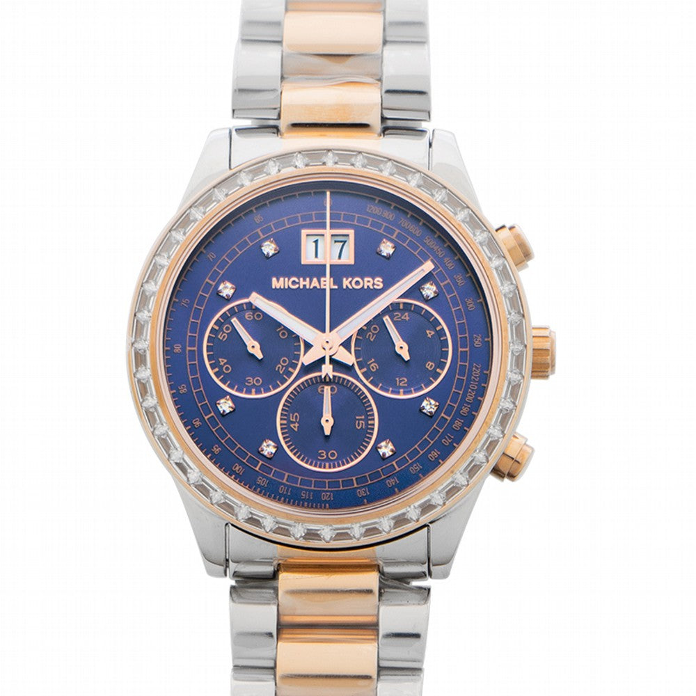 Buy Michael Kors Womens Quartz Two-tone Stainless Steel Navy Blue Dial 40mm Watch - Mk6205 in Pakistan