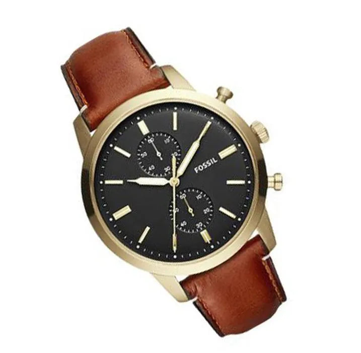 Buy Fossil Men's Chronograph Leather Band Black Dial Watch FS5338 in Pakistan