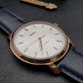 Buy Men's Quartz The Minimalist Blue Leather Strap White Dial 44Mm Watch in Pakistan