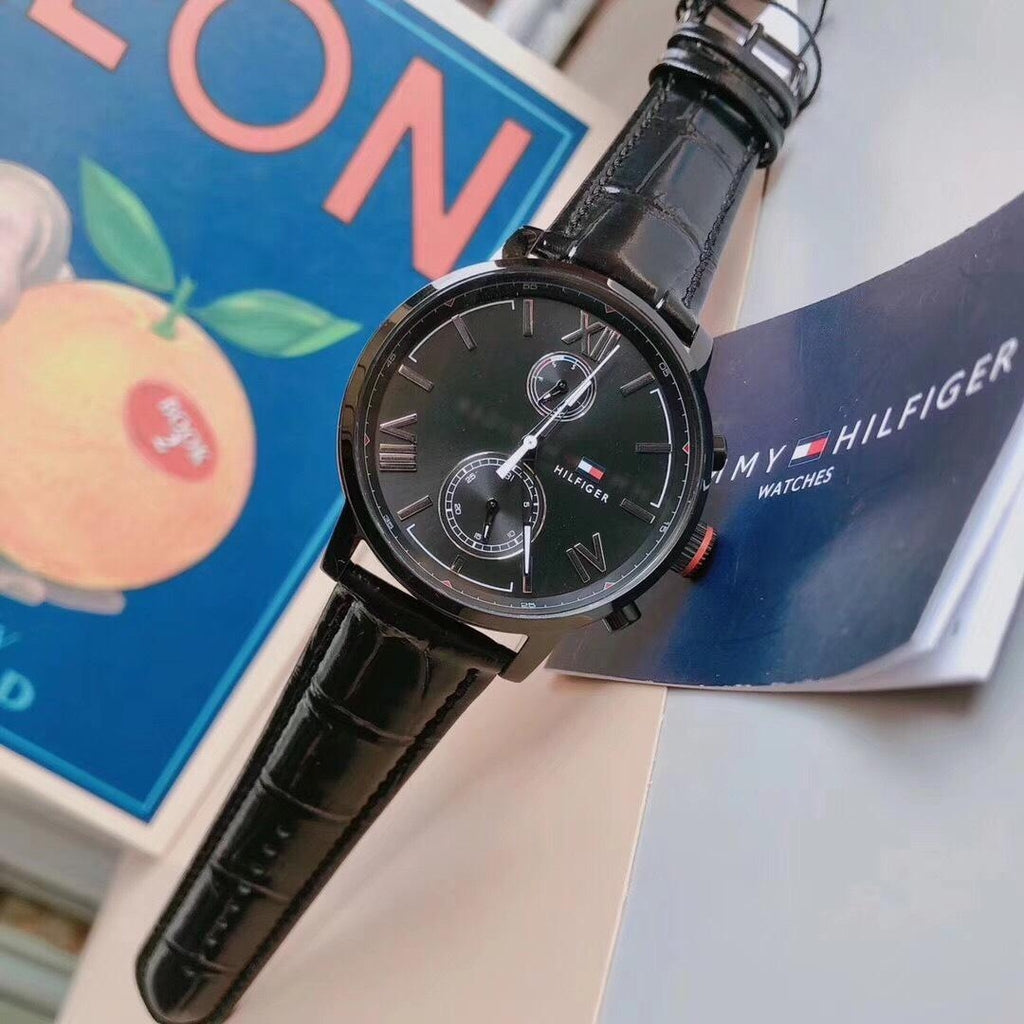 Buy Tommy Hilfiger Quartz Leather Strap Black Dial 44mm Watch for Men - 1791310 in Pakistan