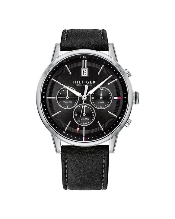 Buy Tommy Hilfiger Quartz Leather Strap Black Dial 44mm Watch for Men - 1791630 in Pakistan