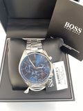 Buy Hugo Boss Mens Chronograph Champion Silver Stainless Steel Blue Dial 44mm Watch - 1513818 in Pakistan