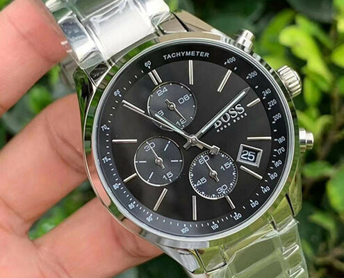 Buy Hugo Boss Mens Chronograph Quartz Grand Prix Stainless Steel Black Dial 44mm Watch - 1513477 in Pakistan