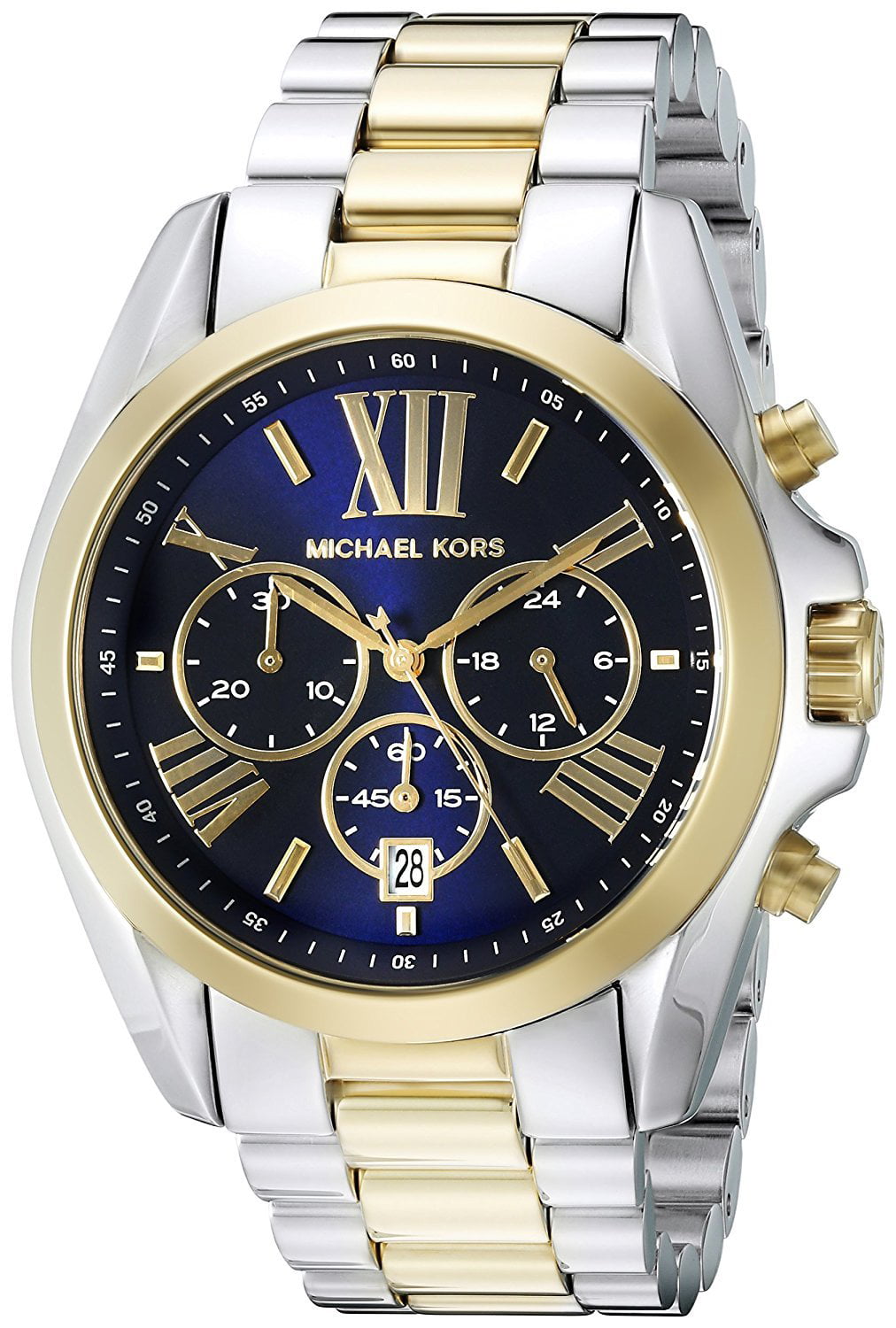Buy Michael Kors Womens Chronograph Quartz Bradshaw Two Tone Stainless Steel Blue Dial 43mm Watch - Mk5976 in Pakistan