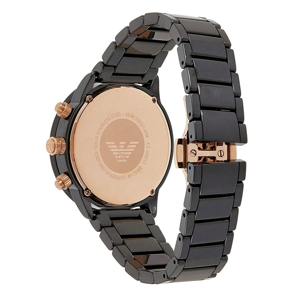 Buy Emporio Armani Men's Quartz Black Ceramic Black Dial 43mm Watch AR70002 in Pakistan