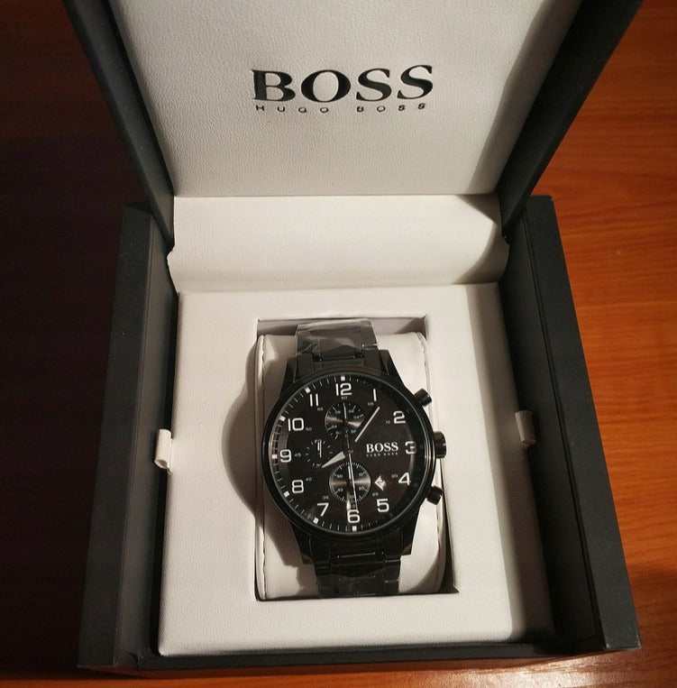 Buy Hugo Boss Chronograph Quartz Stainless Steel Black Watch for Men - 1513180 in Pakistan