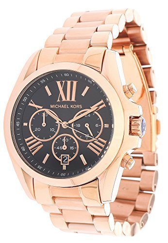 Buy Michael Kors Womens Chronograph Quartz Bradshaw Rose Gold Stainless Steel Black Dial 43mm Watch - Mk5854 in Pakistan