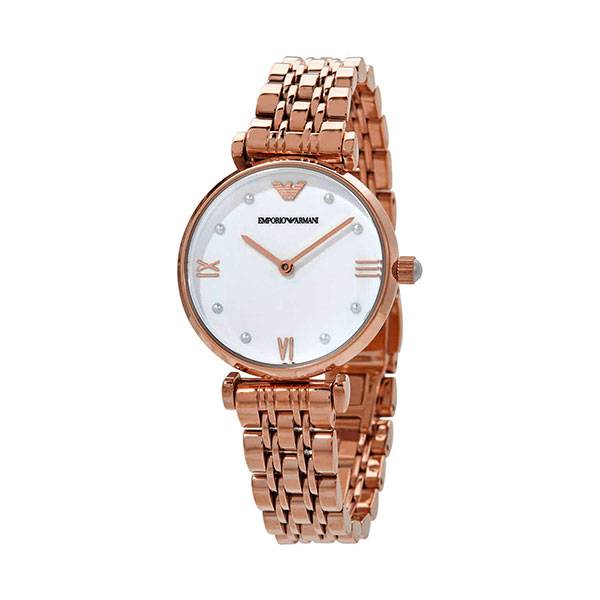 Buy Emporio Armani Womens Rose Gold Stainless Steel White Dial 32mm Watch - Ar11267 in Pakistan