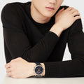Buy Emporio Armani Men's Chronograph Leather Strap Blue Dial 46mm Watch - AR11451 in Pakistan