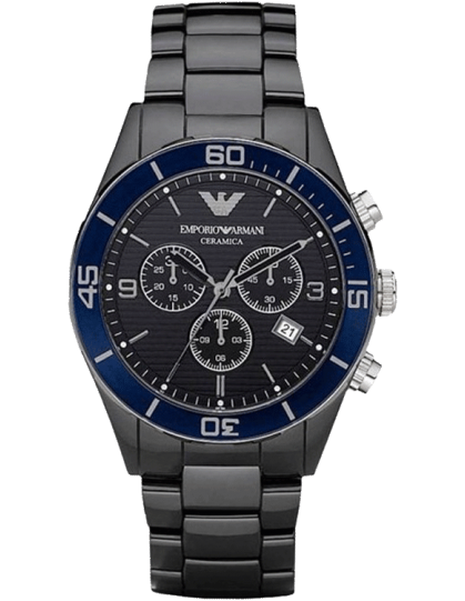 Buy Emporio Armani Men’s Chronograph Stainless Steel Black Dial 43mm Watch - AR1429 in Pakistan