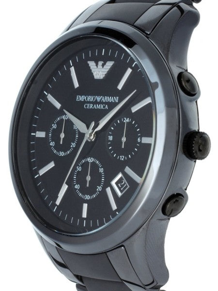 Buy Emporio Armani Mens Chronograph Quartz Stainless Steel Black Dial 43mm Watch - Ar1452 in Pakistan