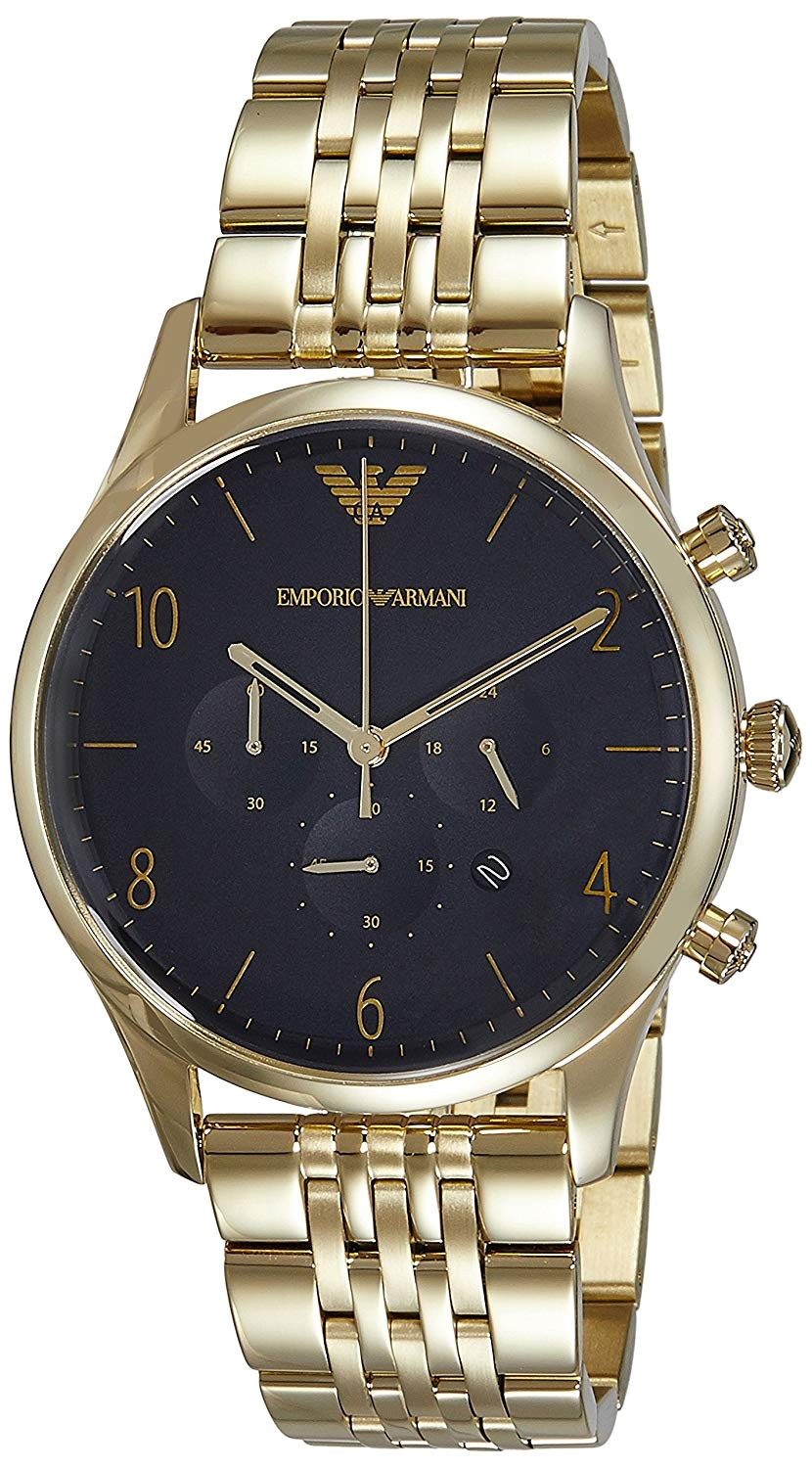 Buy Emporio Armani Mens Analogue Quartz Stainless Steel Black Dial 41mm Watch - Ar1893 in Pakistan