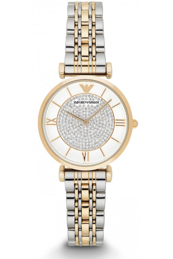 Buy Emporio Armani Women's Analog Two Tone Stainless Steel White Dial 32mm Watch AR8031 in Pakistan