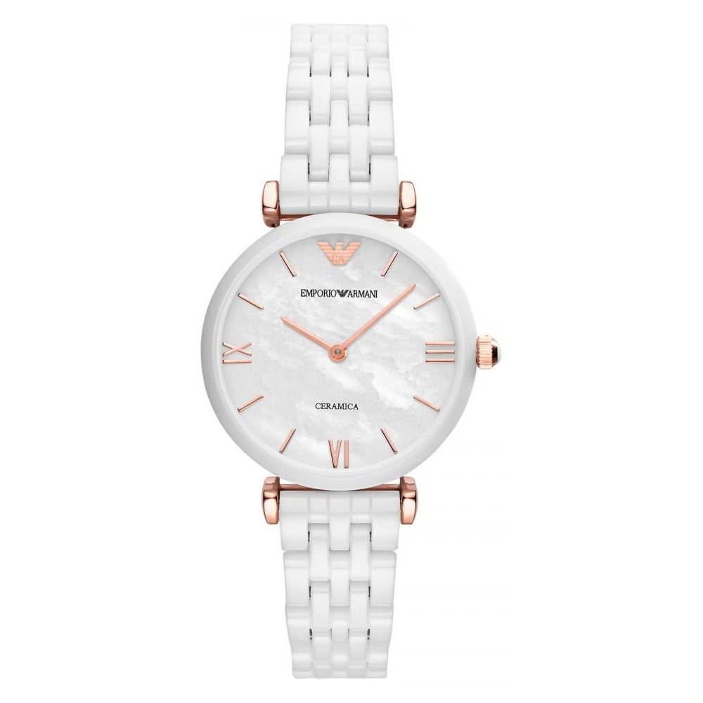 Buy Emporio Armani Womens Quartz Stainless Steel Mother Of Pearl Dial 30mm Watch - Ar1486 in Pakistan