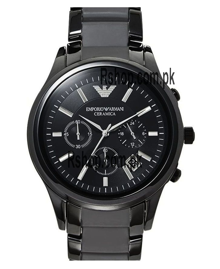Buy Emporio Armani Mens Chronograph Quartz Stainless Steel Black Dial 43mm Watch - Ar1452 in Pakistan