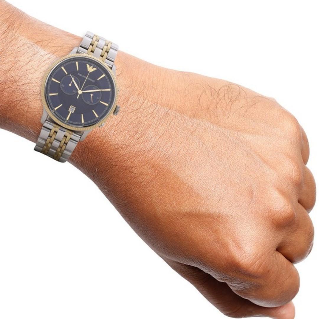 Buy Emporio Armani Men's Chronograph Stainless Steel Blue Dial 43mm Watch AR1847 in Pakistan