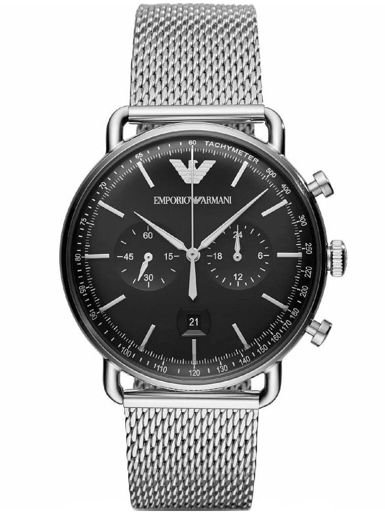 Buy Emporio Armani Men’s Chronograph Stainless Steel Black Dial 43mm Watch - AR11104 in Pakistan