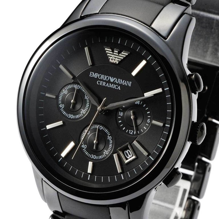 Buy Emporio Armani Mens Chronograph Quartz Stainless Steel Black Dial 43mm Watch - Ar1452 in Pakistan