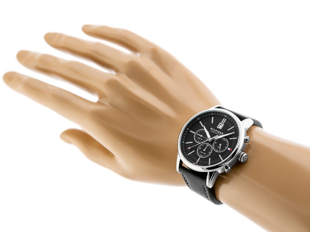 Buy Tommy Hilfiger Quartz Leather Strap Black Dial 44mm Watch for Men - 1791630 in Pakistan