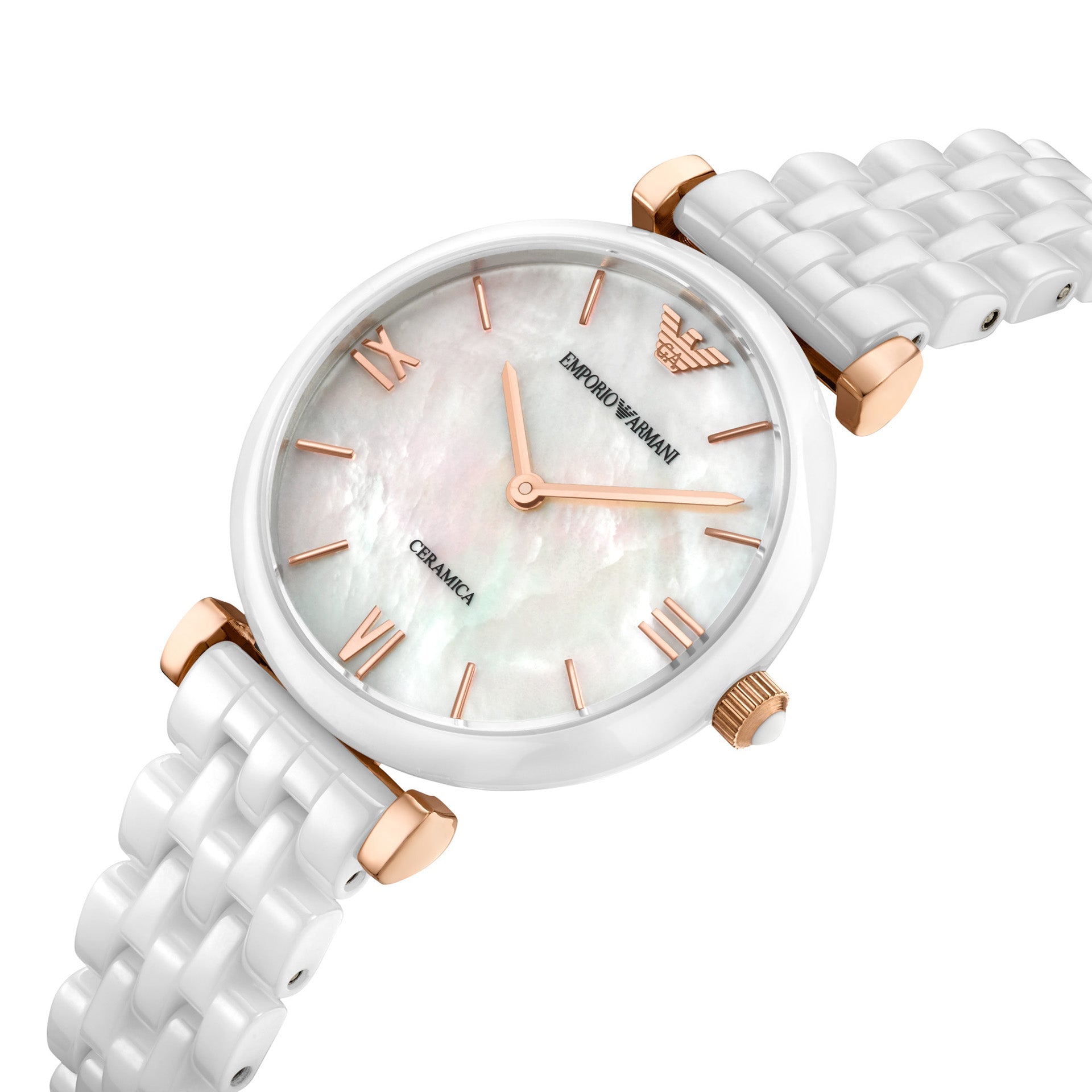 Buy Emporio Armani Womens Quartz Stainless Steel Mother Of Pearl Dial 30mm Watch - Ar1486 in Pakistan