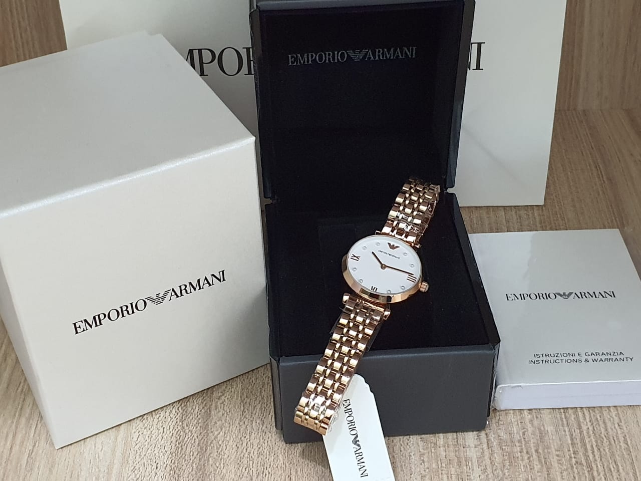 Buy Emporio Armani Womens Rose Gold Stainless Steel White Dial 32mm Watch - Ar11267 in Pakistan