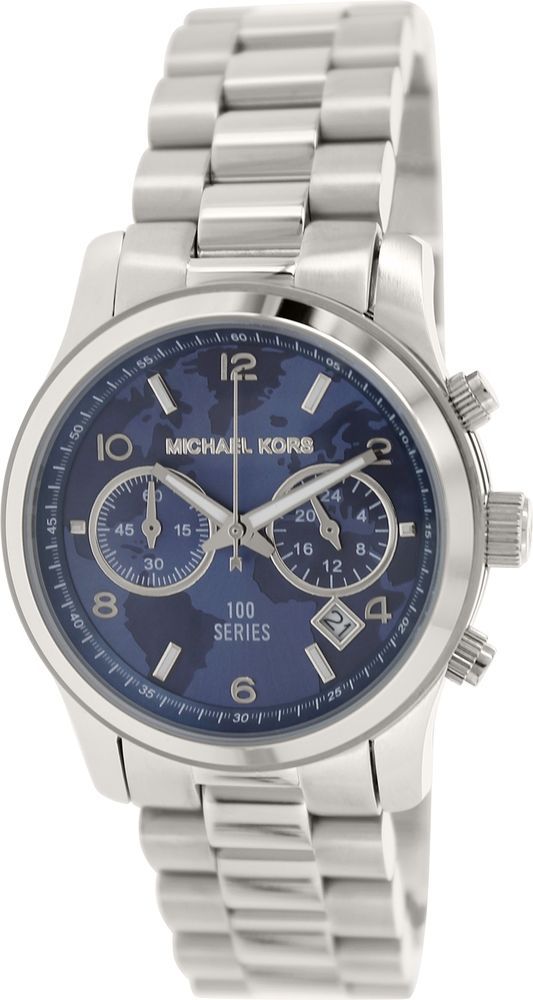 Buy Michael Kors Women's Hunger Stop Chronograph Blue Dial Silver Watch - MK5814 in Pakistan