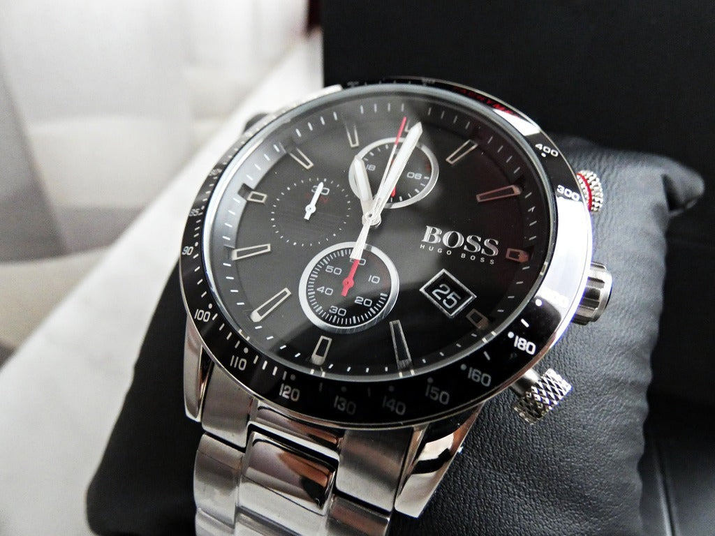 Buy Hugo Boss Mens Chronograph Quartz Rafale Stainless Steel Black Dial 44mm Watch - 1513509 in Pakistan