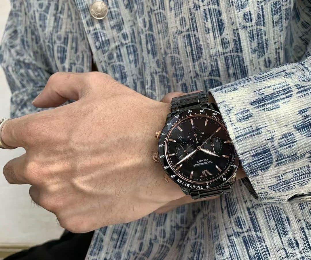 Buy Emporio Armani Men's Quartz Black Ceramic Black Dial 43mm Watch AR70002 in Pakistan