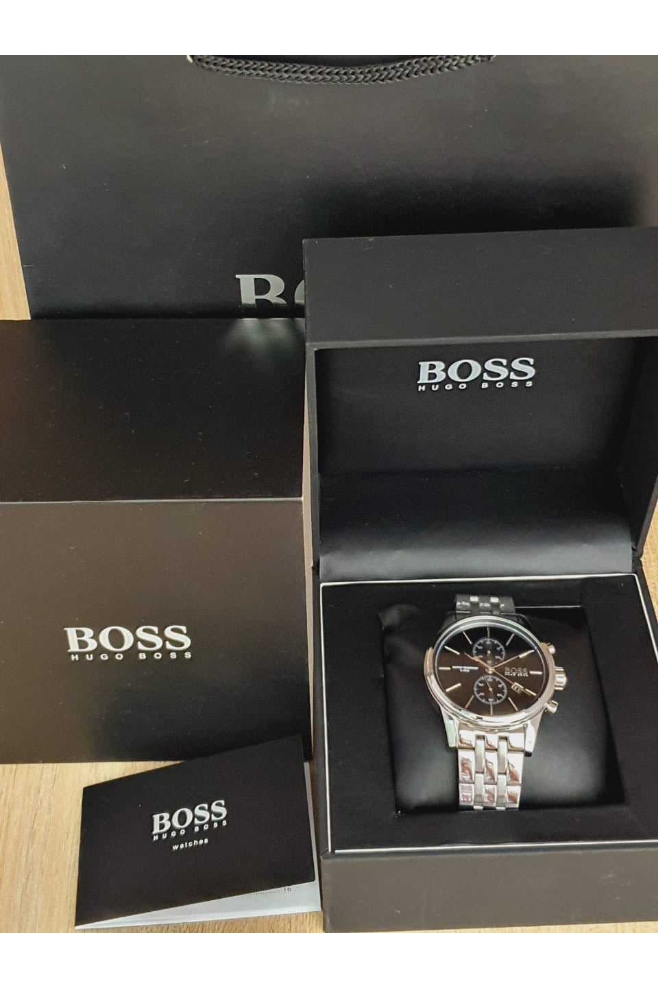 Buy Hugo Boss Men’s Chronograph Quartz Stainless Steel Black Dial 41mm Watch 1513383 in Pakistan