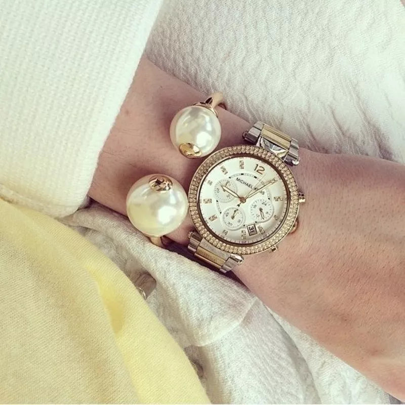 Buy Michael Kors Womens Quartz Parker White Dial Stainless Steel Two-tone Watch - Mk5626 in Pakistan