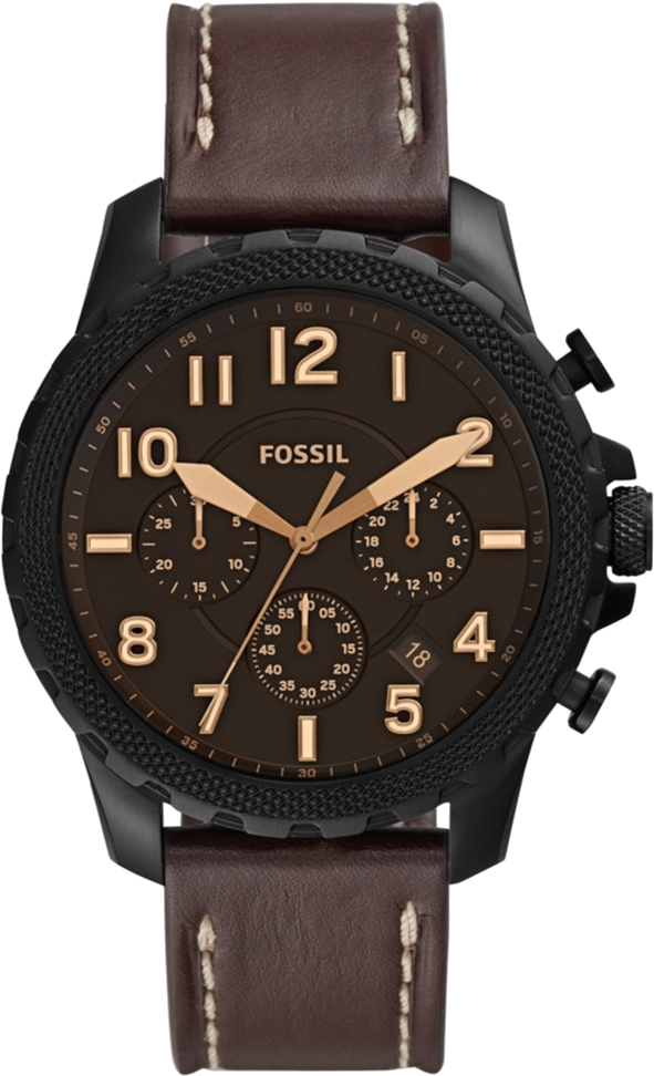 Buy Fossil Men's Quartz Brown Leather Strap Black Dial 46mm Watch FS5601 in Pakistan