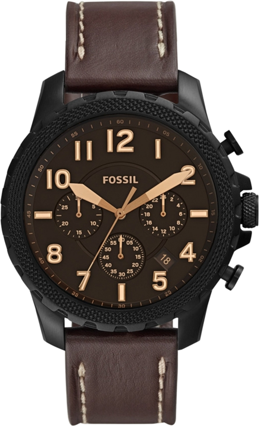 Buy Fossil Men's Quartz Brown Leather Strap Black Dial 46mm Watch FS5601 in Pakistan