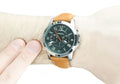 Buy Men's Chronograph Quartz Grant Brown Leather Strap Green Dial 44Mm Watch in Pakistan