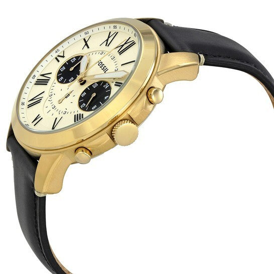 Buy Men's Chronograph Quartz Leather Strap Off White Dial 44Mm Watch in Pakistan