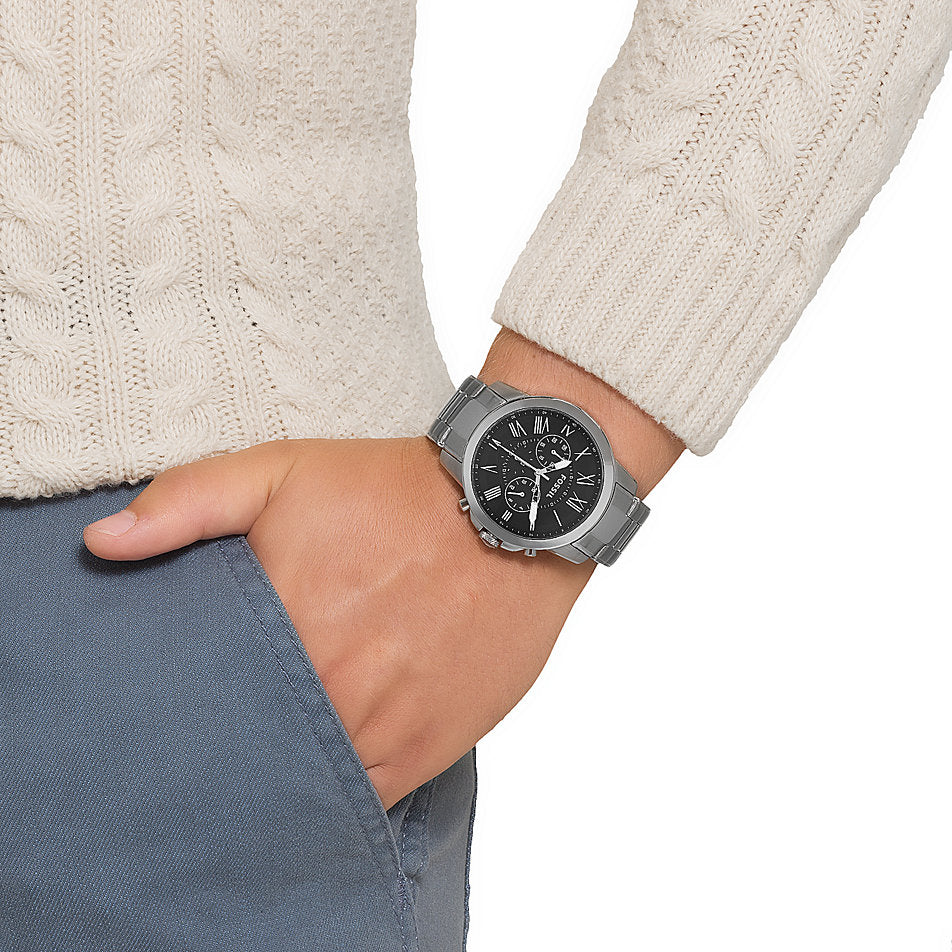 Buy Men's Chronograph Quartz Grant Stainless Steel Black Dial 44Mm Watch in Pakistan