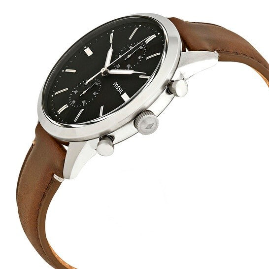 Buy Men's Chronograph Quartz Townsman Brown Leather Strap Black Dial 44Mm Watch in Pakistan