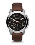 Buy Men's Quartz Chronograph Grant Black Dial Brown Leather Strap Watch in Pakistan