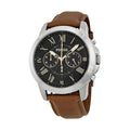 Buy Men's Quartz Chronograph Grant Black Dial Brown Leather Strap Watch in Pakistan