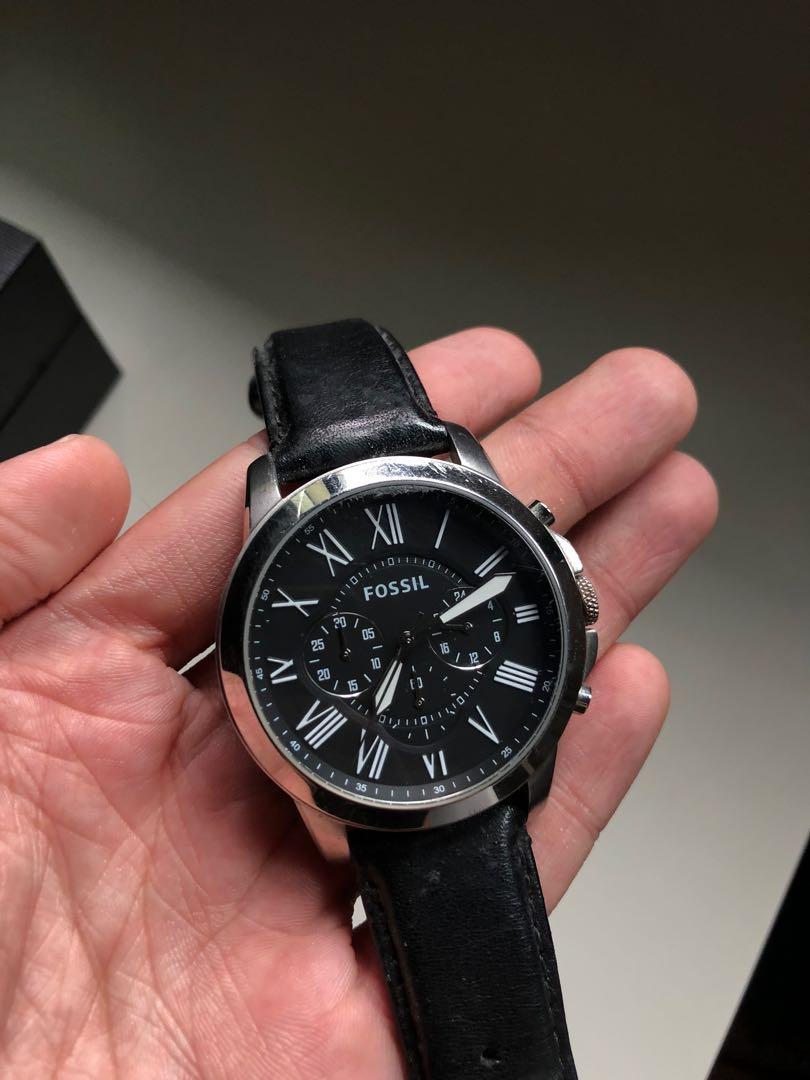 Buy Fossil Men's Chronograph Quartz Leather Strap Black Dial 44mm Watch FS4812 in Pakistan