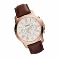 Buy Men's Chronograph Quartz Grant Brown Leather Strap White Dial 44Mm Watch in Pakistan