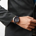 Buy Fossil Men's Chronograph Quartz Blue Leather Strap Blue Dial 43mm Watch FS5237 in Pakistan