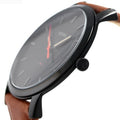 Buy Men's Quartz Brown Leather Strap Black Dial 44Mm Watch in Pakistan