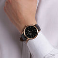 Buy Men's Quartz Minimalist Black Leather Strap Black Dial 44Mm Watch in Pakistan